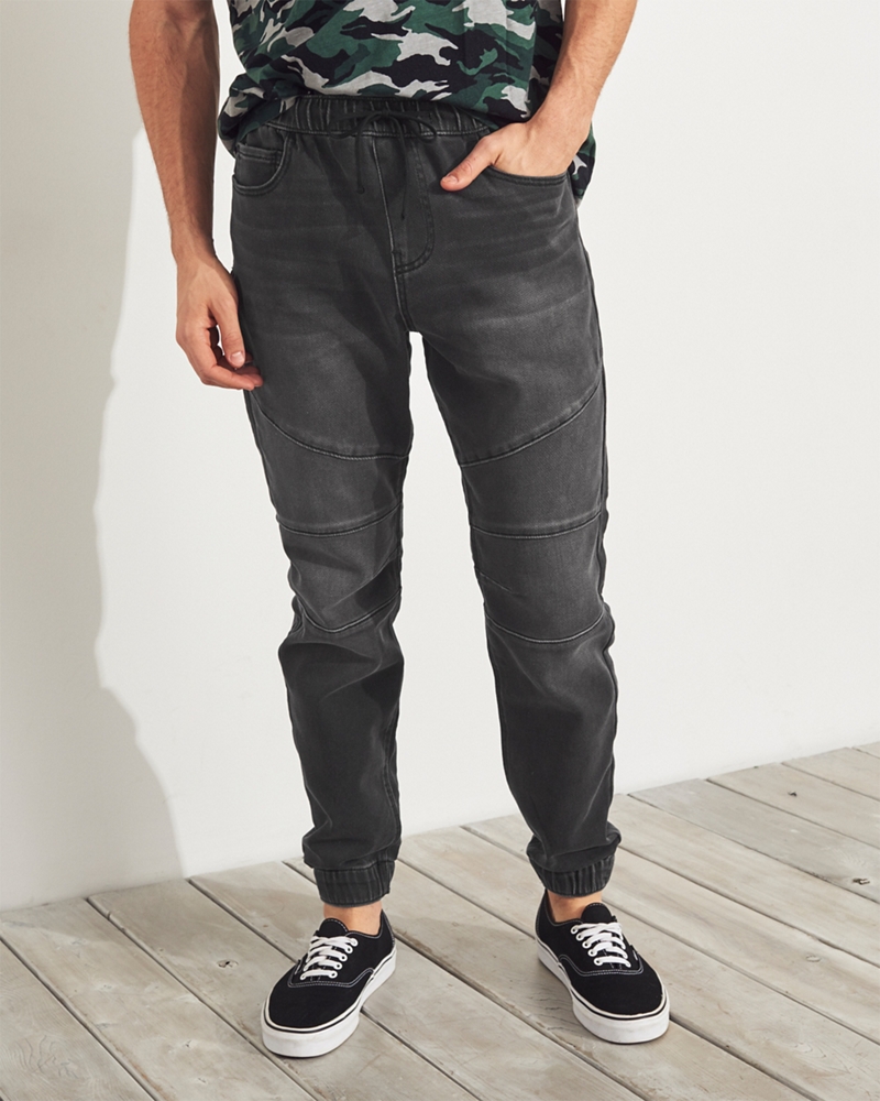 hollister denim joggers