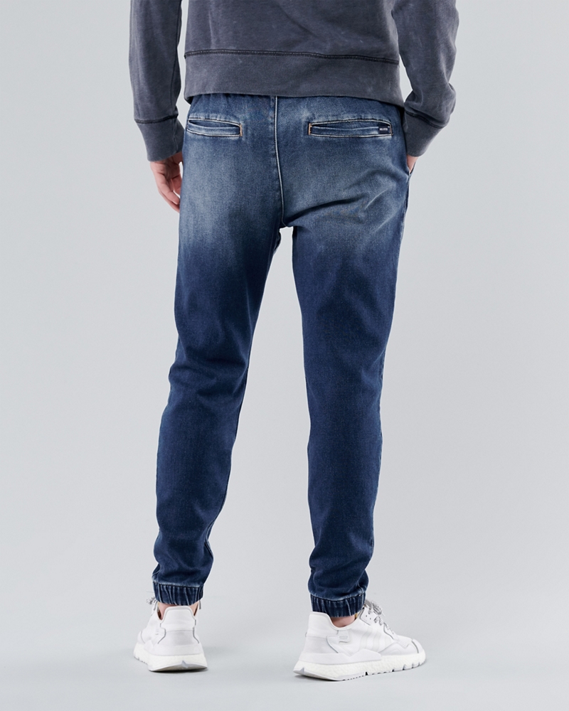 hollister denim joggers