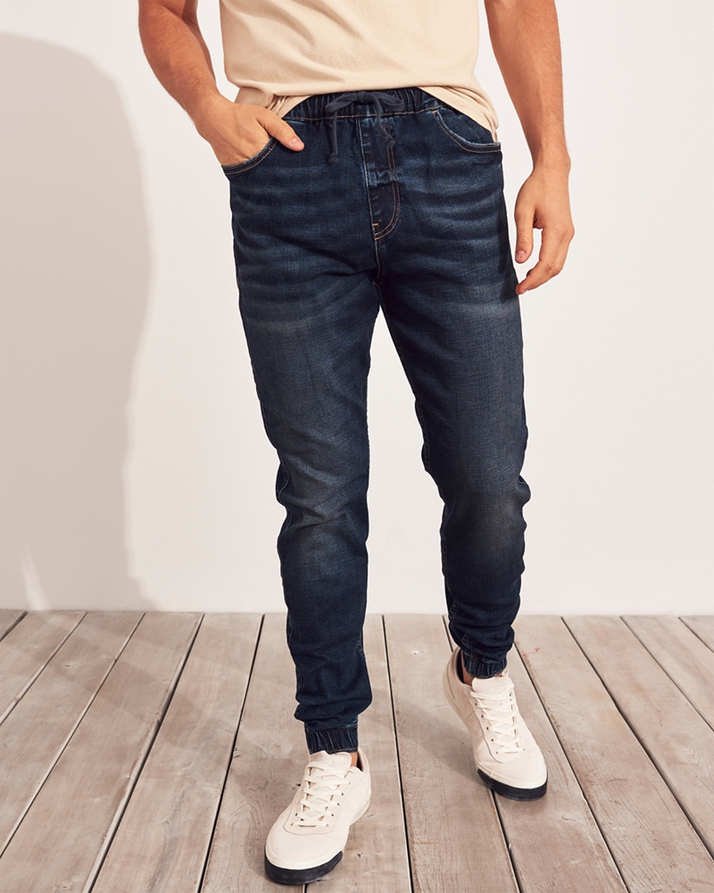 advanced stretch denim jogger pants