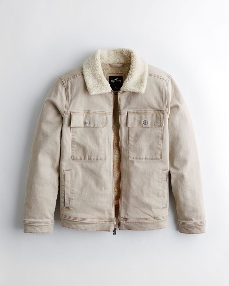 hollister sherpa trucker jacket