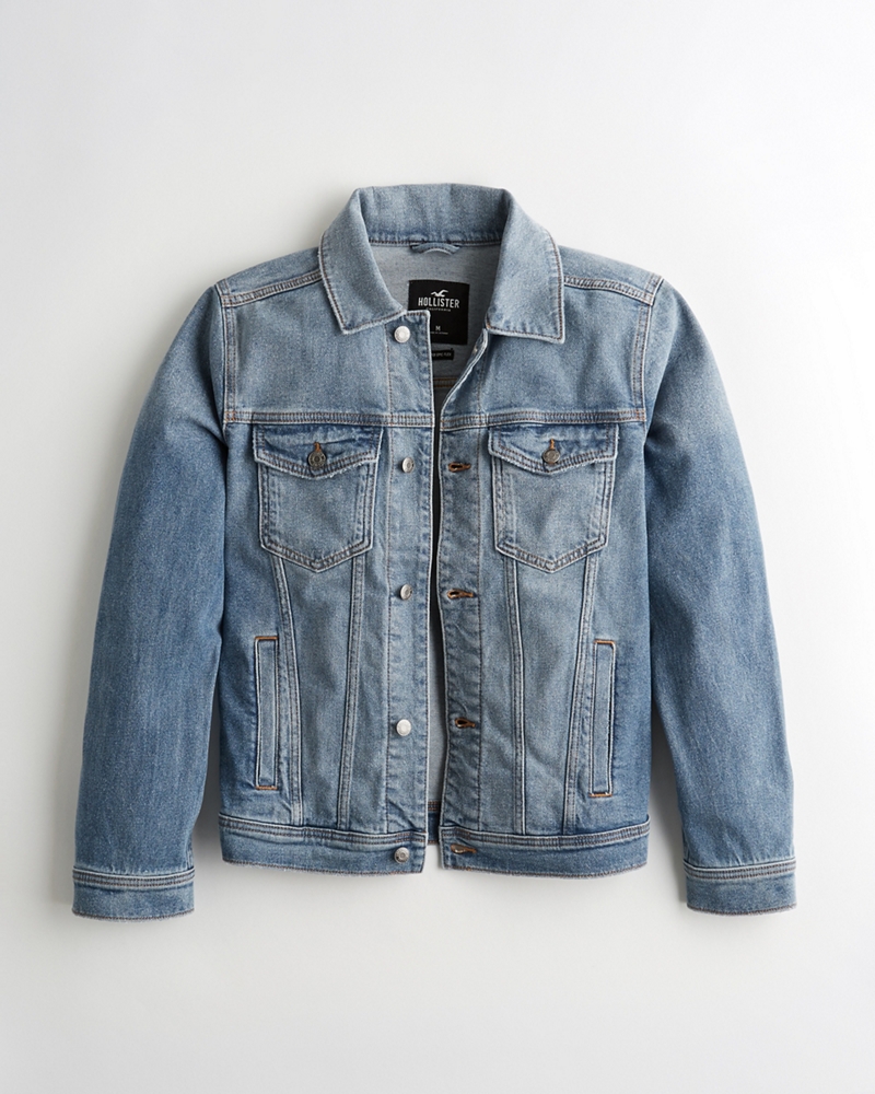 hollister denim jacket with fur