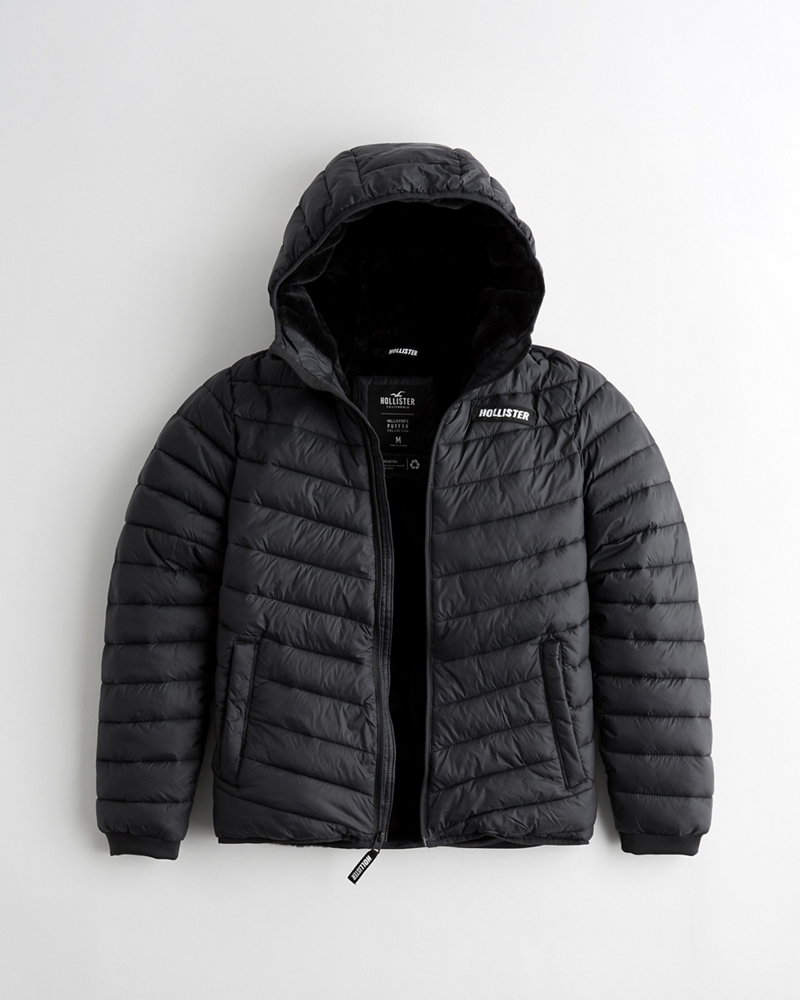 hollister black puffer