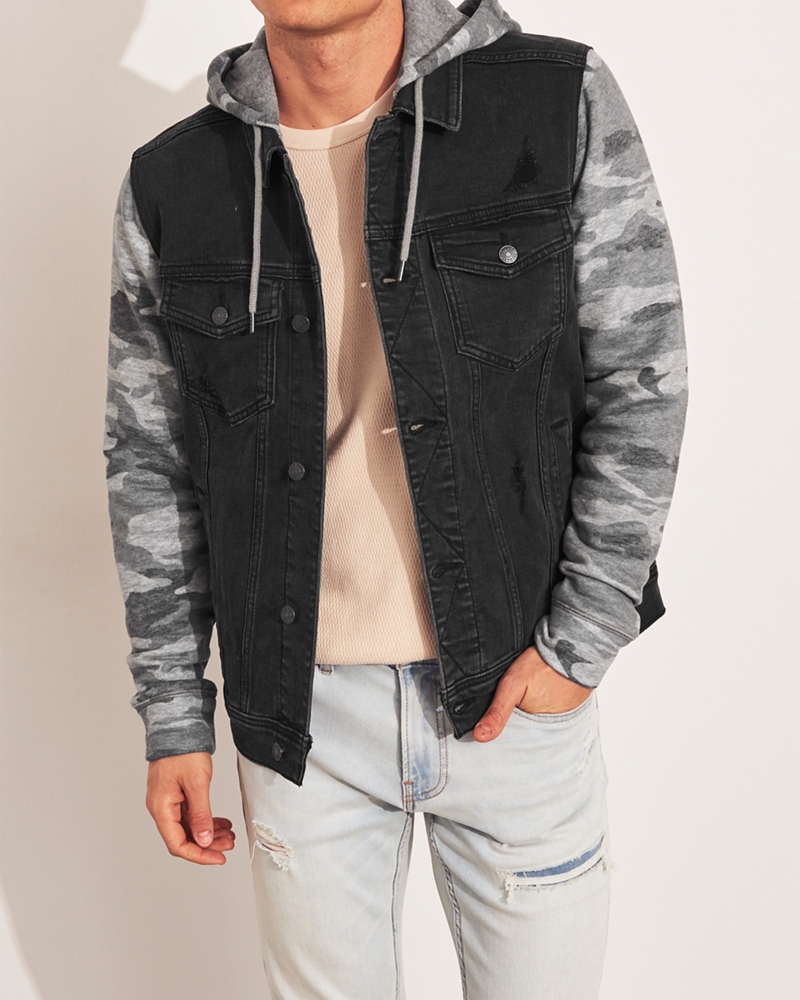 hollister black denim jacket