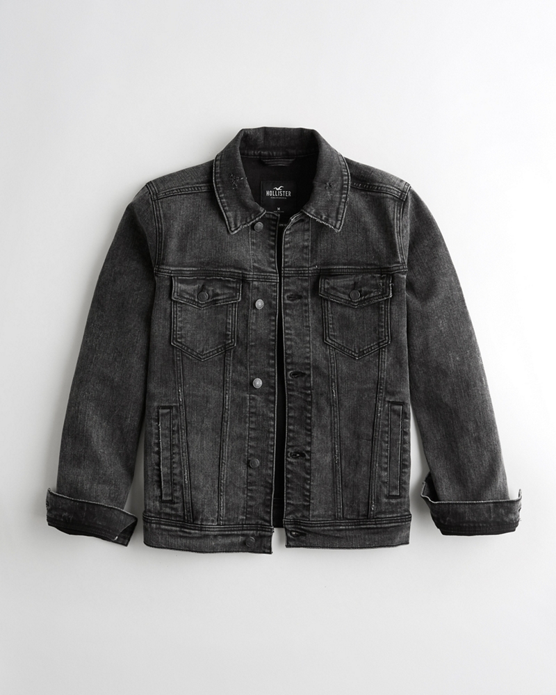 hollister black denim jacket