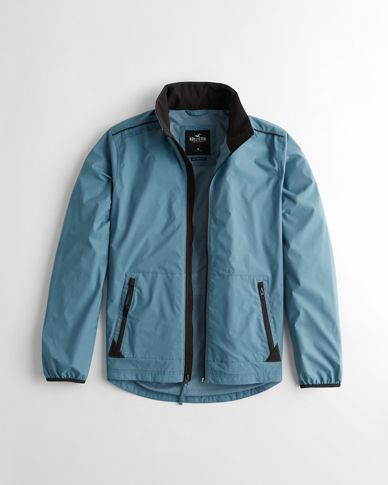 hollister windbreaker blue