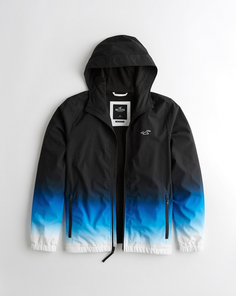 full zip hooded windbreaker hollister