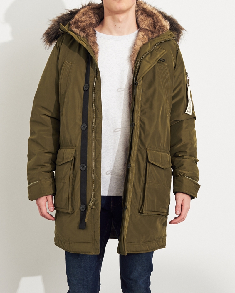 fur lined parka mens