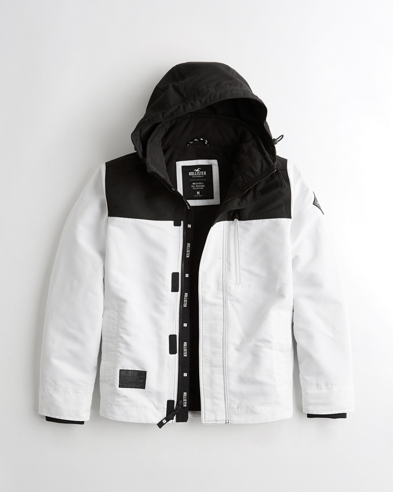 black and white hollister jacket