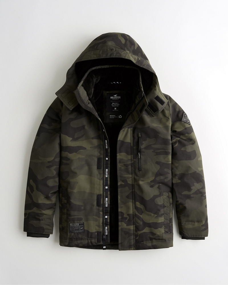 hollister camo coat