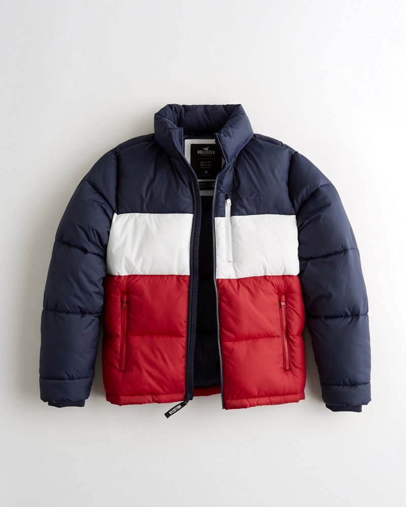 mens hollister puffer jacket