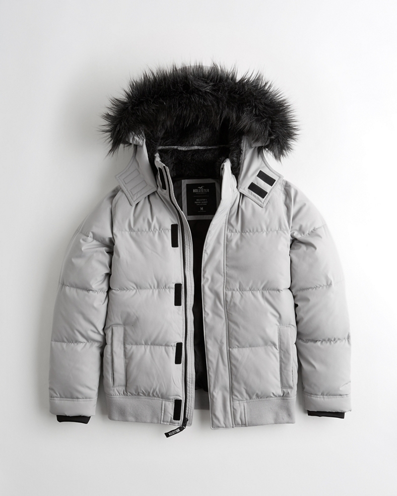 hollister mens puffer jacket