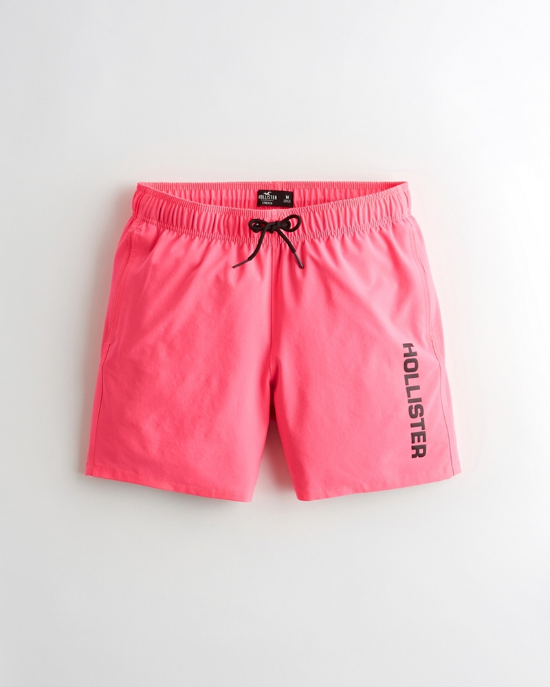 hollister pink swim trunks