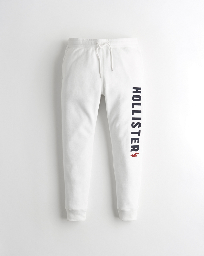 hollister white joggers