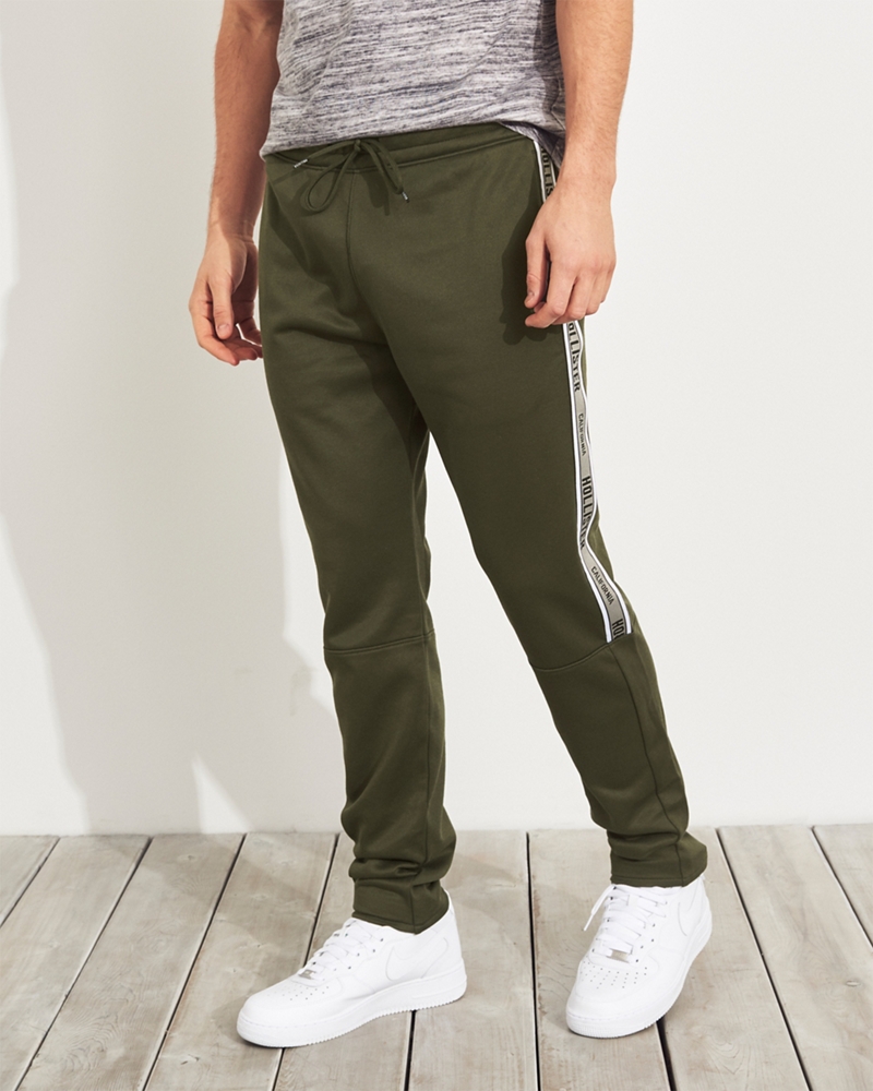 tapered tricot track pants hollister