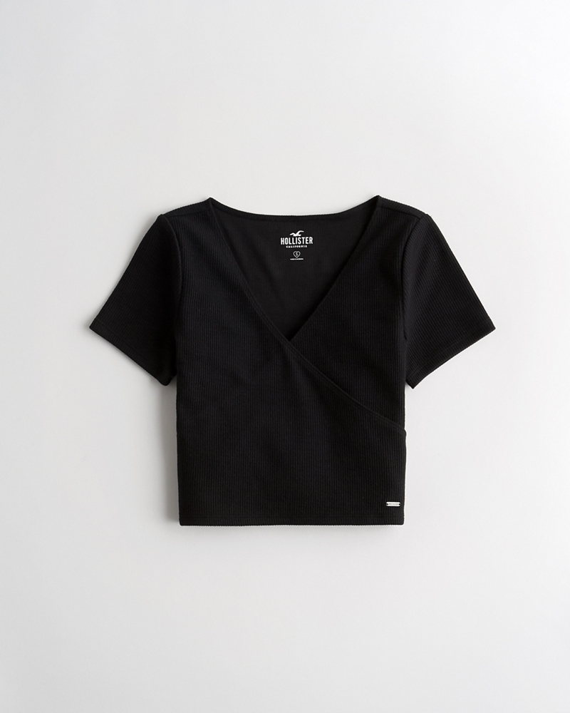 hollister black crop top