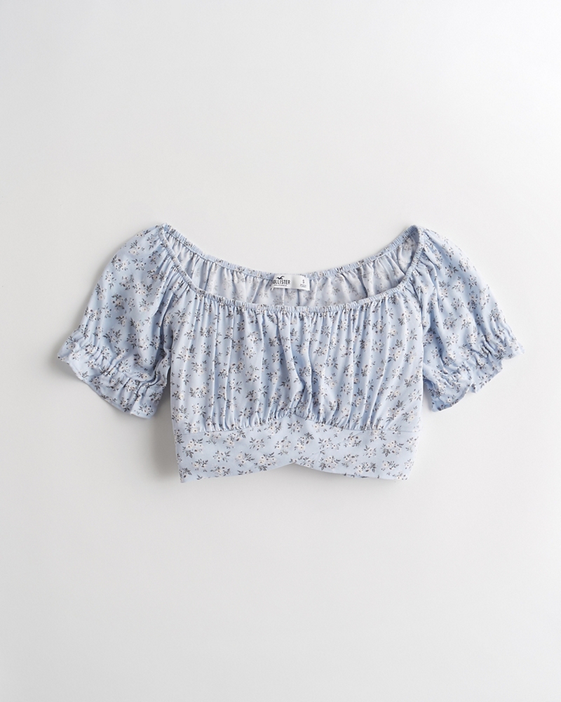 hollister off the shoulder crop top