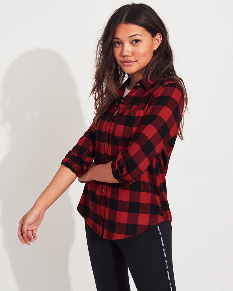 hollister red flannel