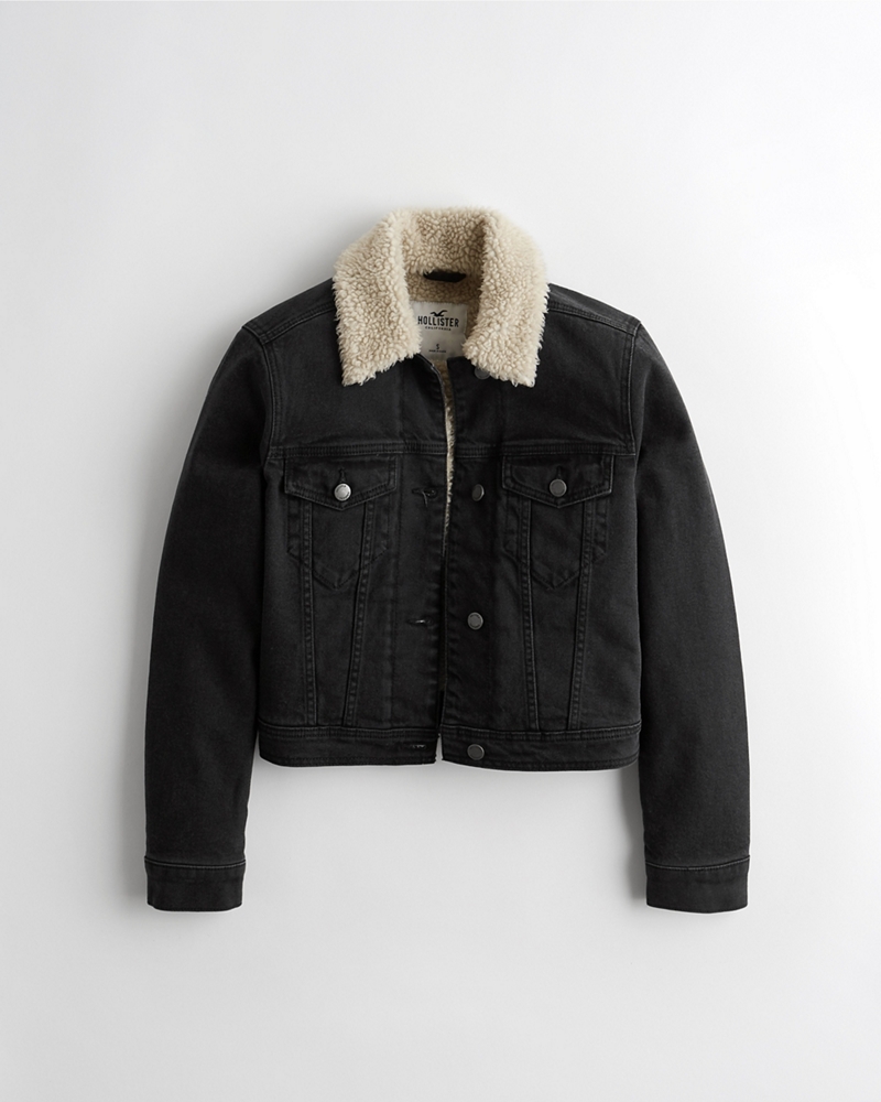 hollister sherpa trucker jacket