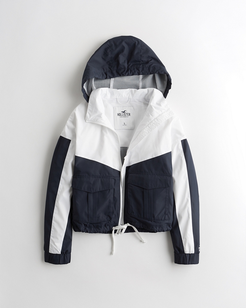 hollister white windbreaker