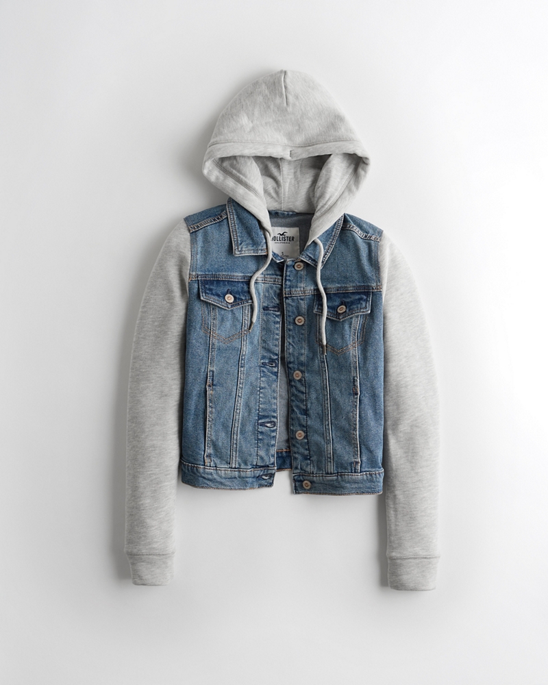 ladies hooded denim jacket