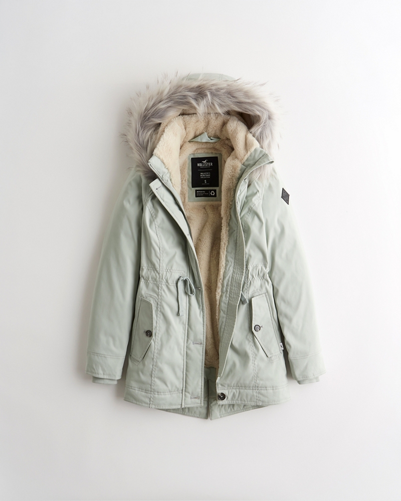 girls fur lined parka