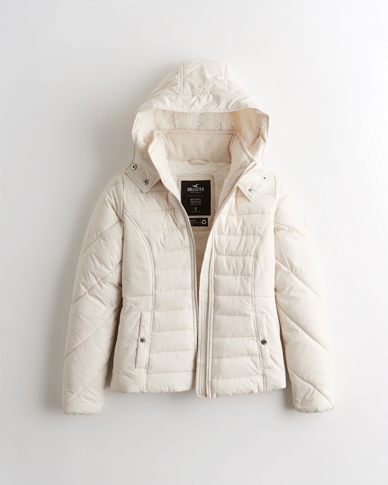 hollister sherpa lined puffer jacket