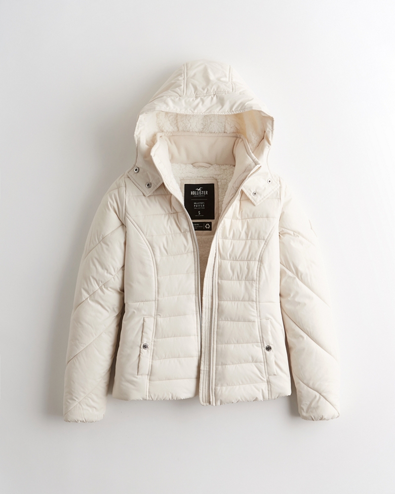 hollister sherpa lined puffer parka