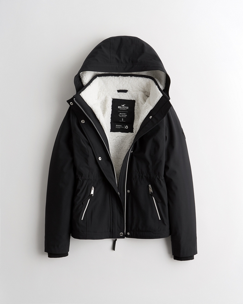 hollister sherpa lined coat