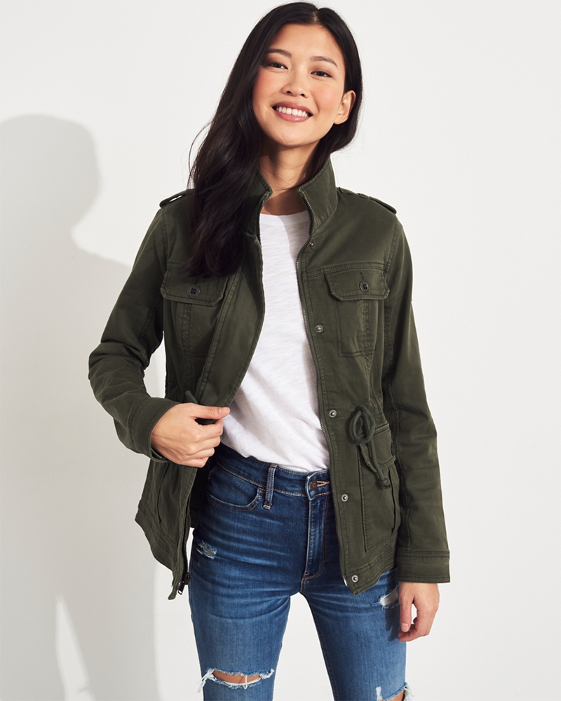 twill shirt jacket womens