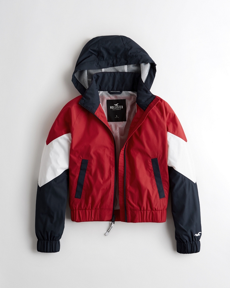 hollister red windbreaker