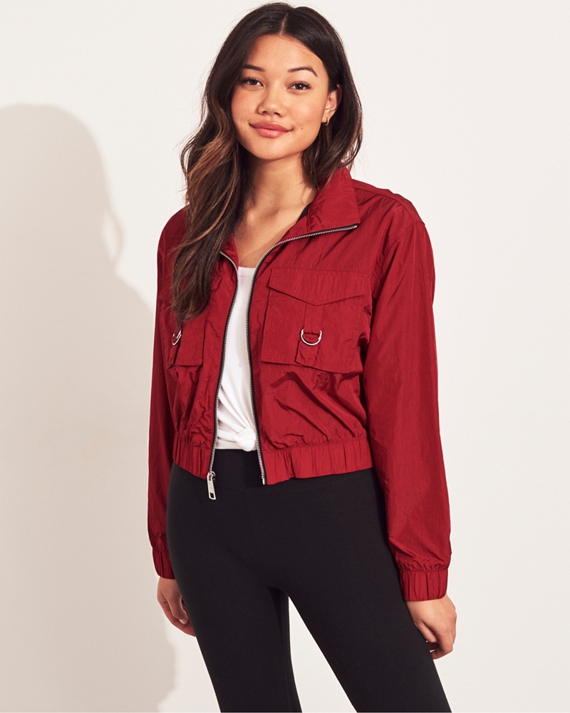hollister cropped utility jacket