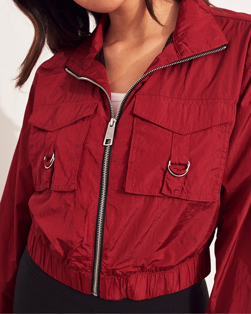 hollister red and black windbreaker