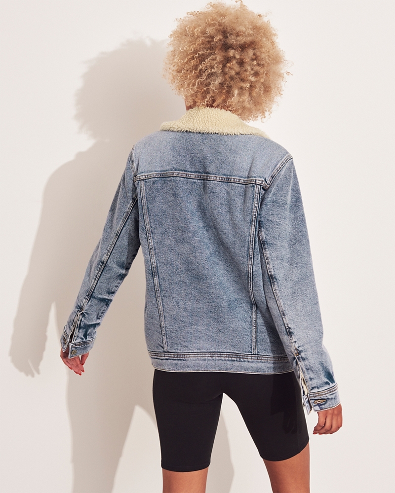 hollister sherpa trucker jacket