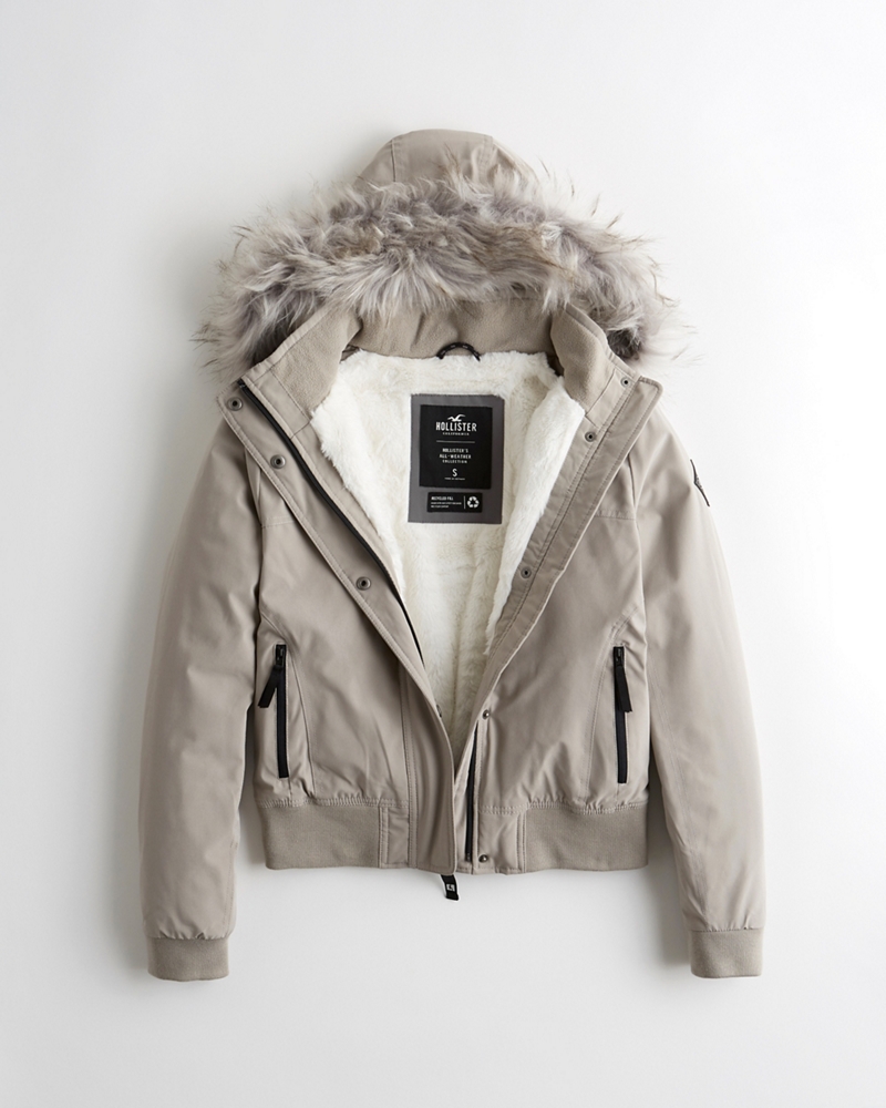 hollister cozy lined bomber jacket