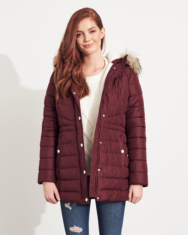 sherpa lined puffer parka hollister