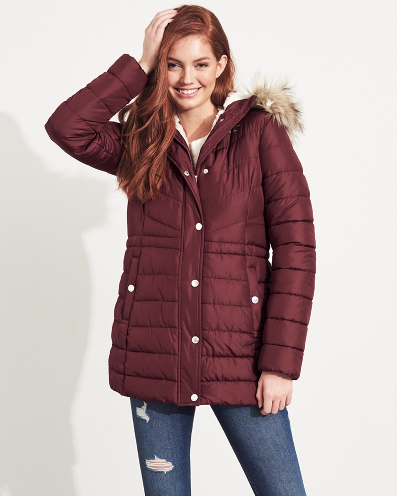 sherpa lined puffer parka hollister