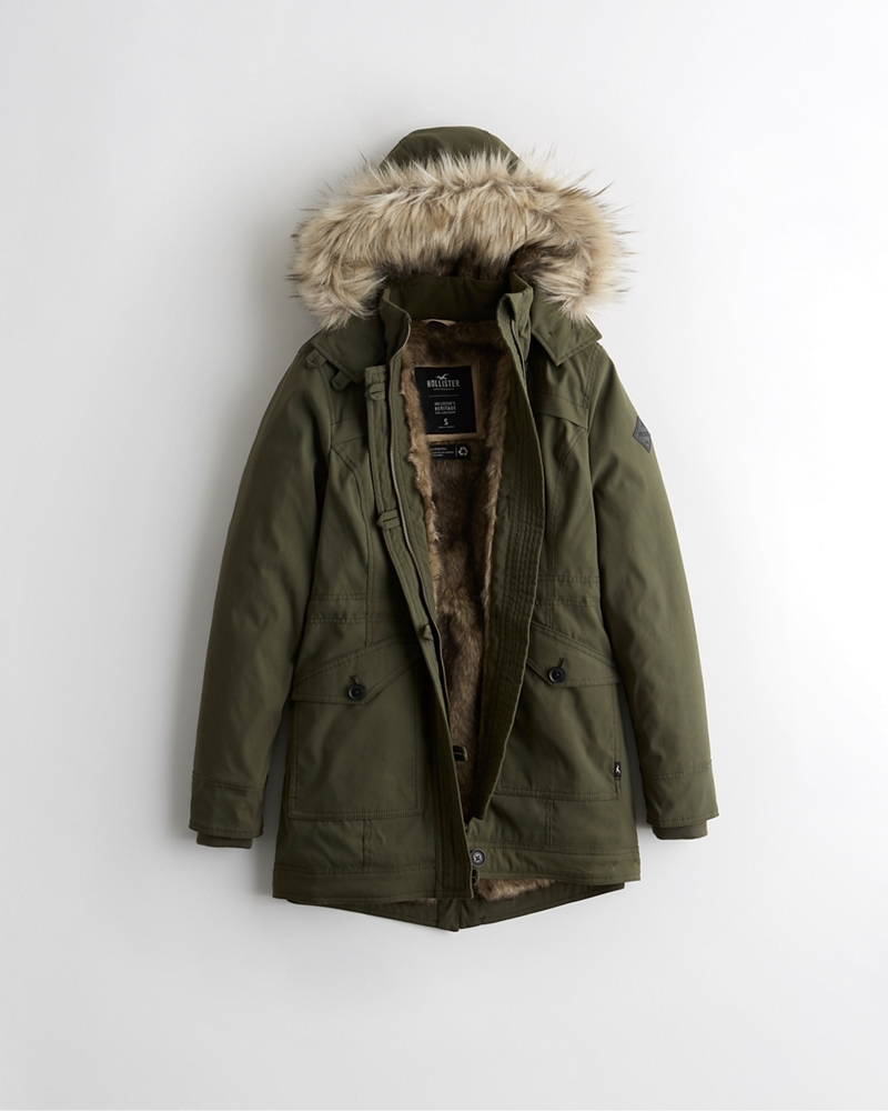 girls fur lined parka