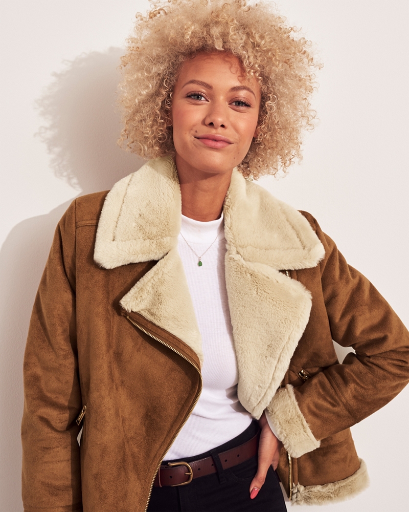 hollister shearling jacket