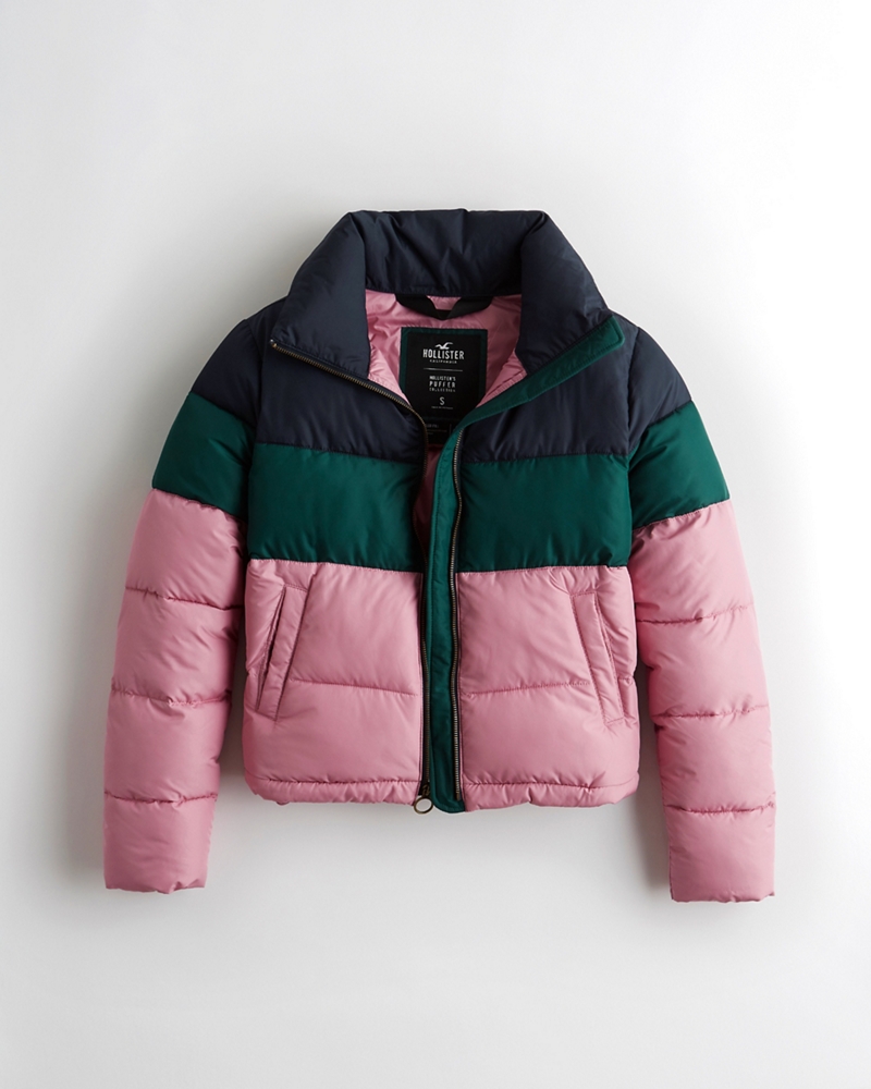 hollister mock neck puffer jacket