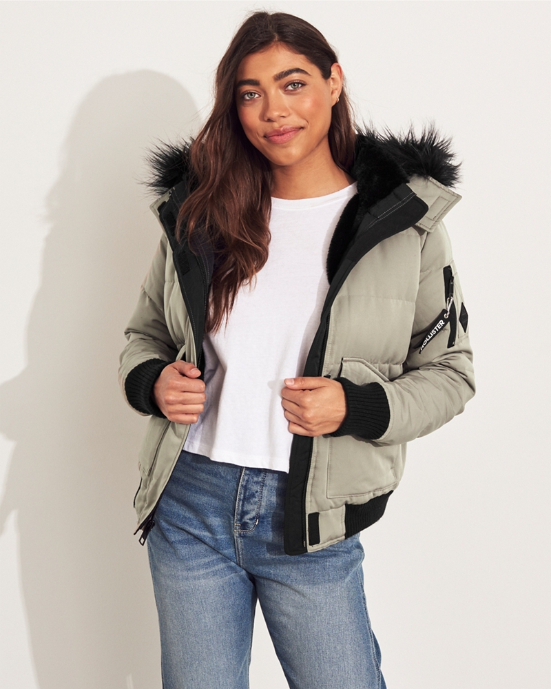 hollister cozy lined bomber jacket