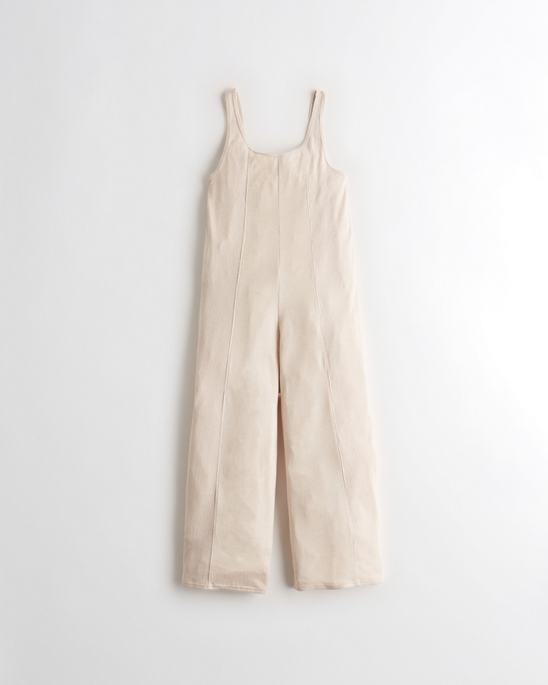 hollister crop wide leg jumpsuit