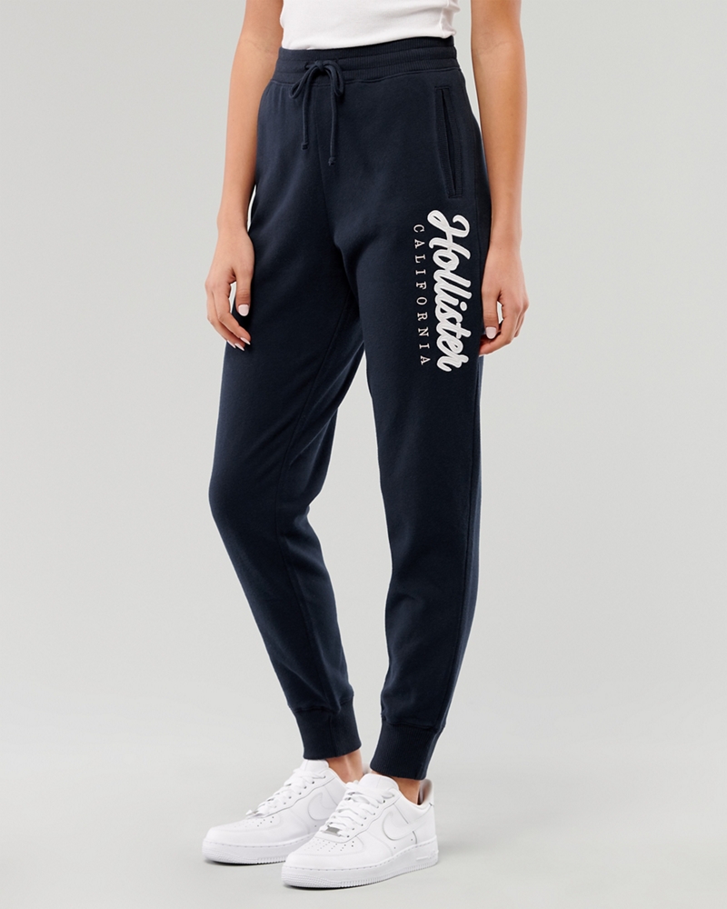 hollister mid rise fleece joggers