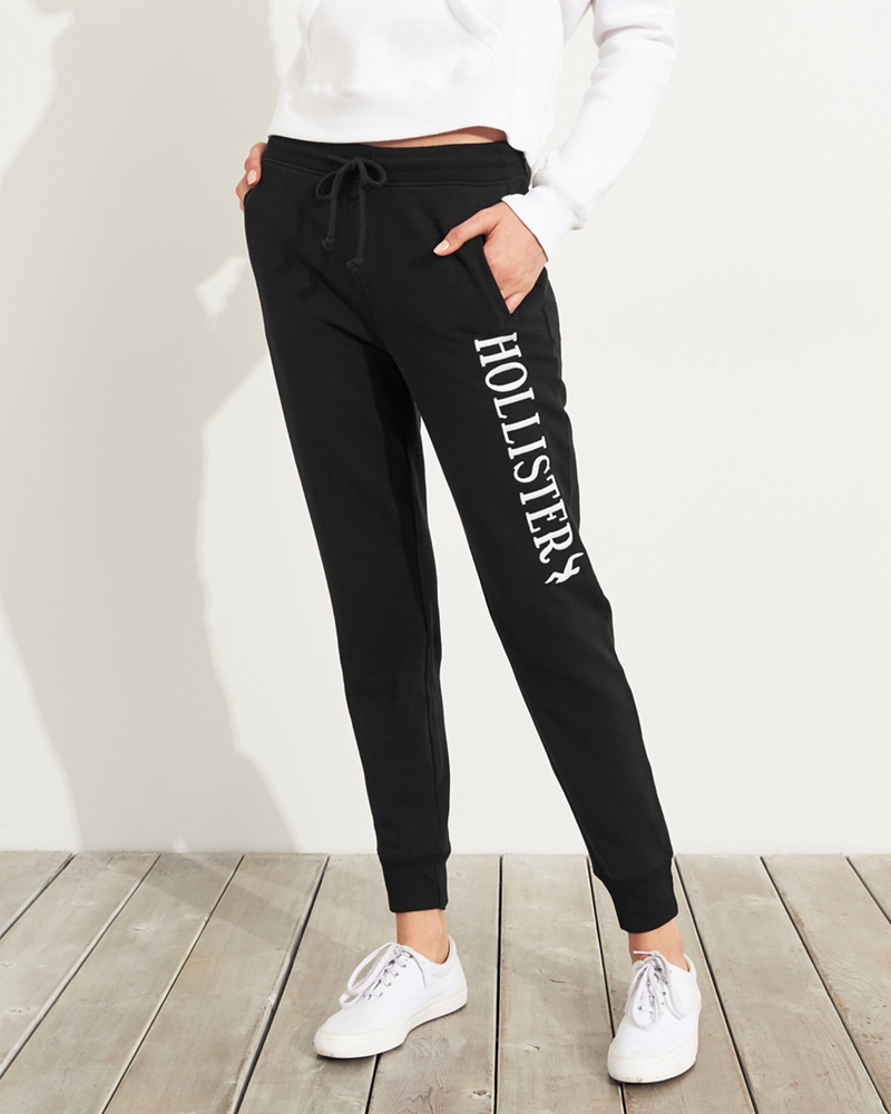 mid rise fleece joggers hollister