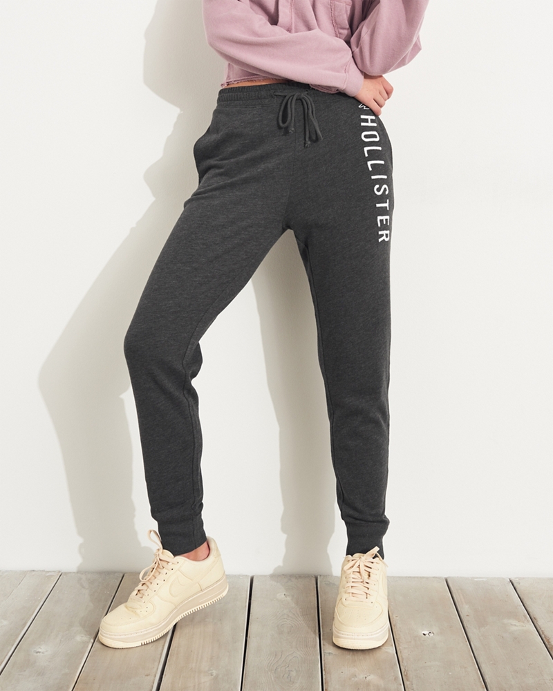 hollister high rise fleece joggers