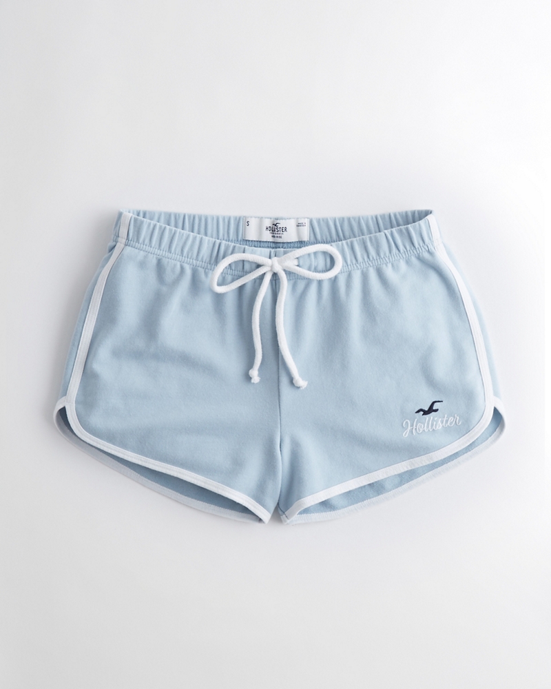 hollister high rise terry curved hem shorts