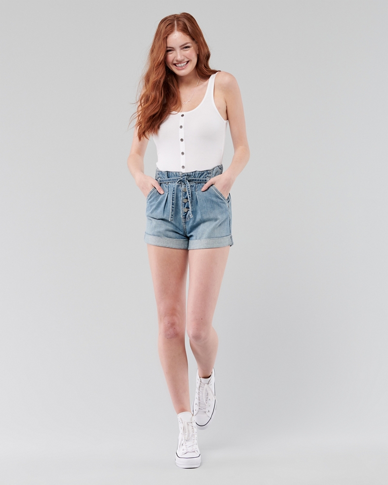 hollister high waisted jean shorts