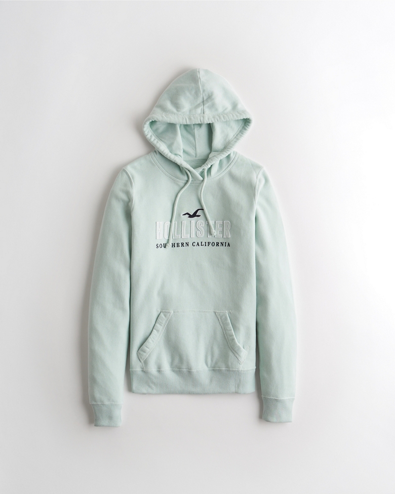 logo tape hoodie hollister