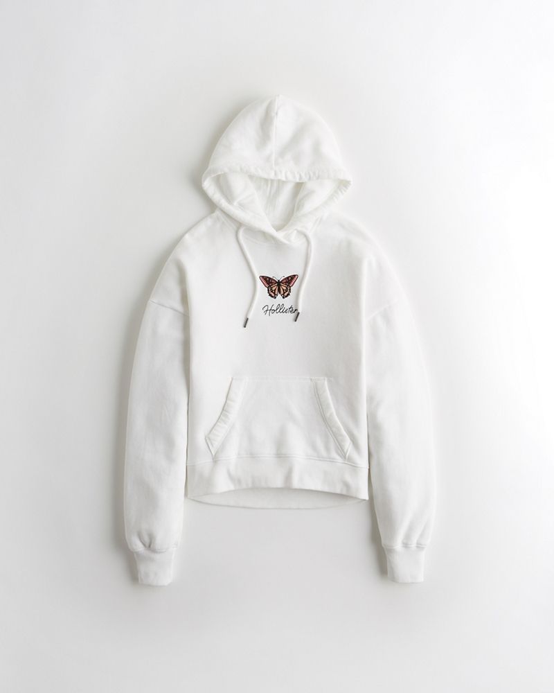 butterfly embroidered hoodie