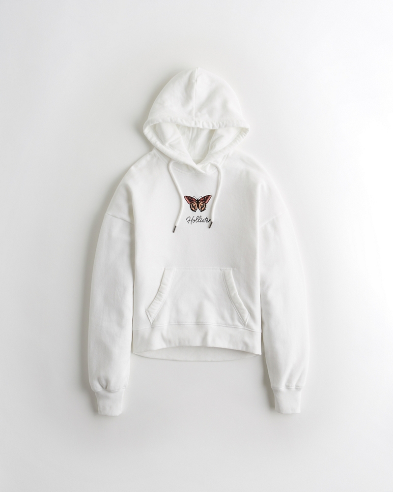 white butterfly sweatshirt