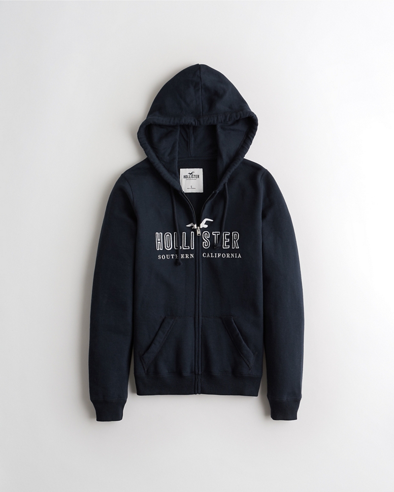 hollister black zip hoodie